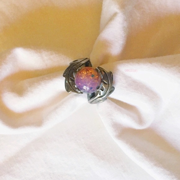 Vintage J SOTELO Sterling 925 Taxco Foil Opal Ring - Picture 8 of 8